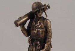 Miniature bronze military statue