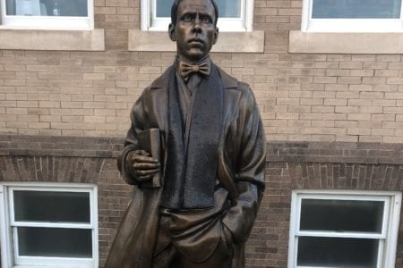 Bronze author Sinclair Lewis memorial statue