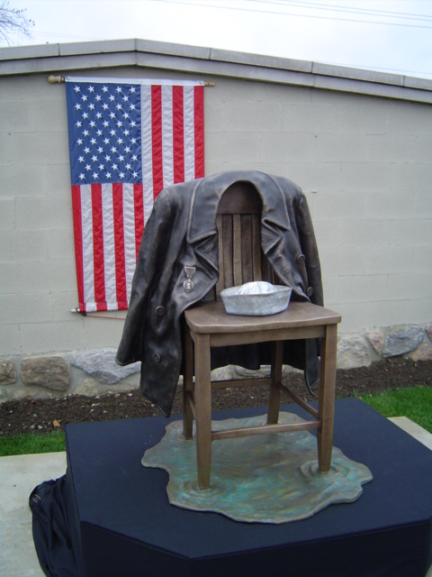 Bronze military memorial US Navy Peacoat monument