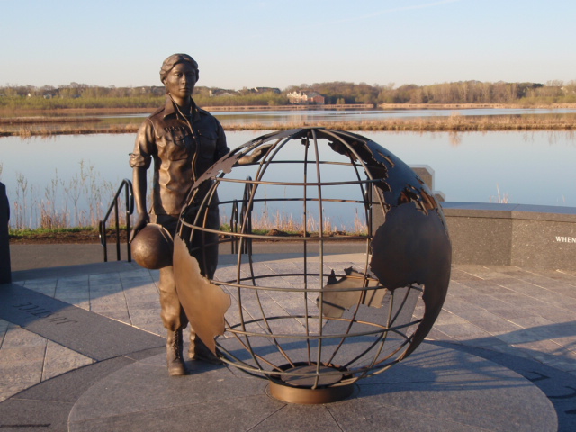 nurse & globe, part of the eden prairie veterans memorial