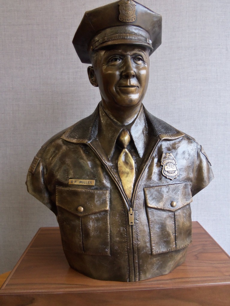 officer bronze portrait bust
