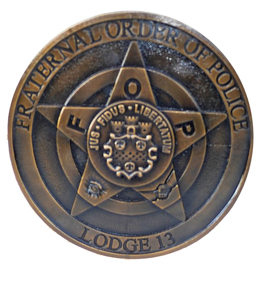close-up of medallion