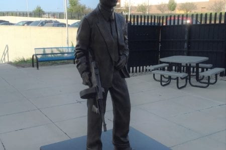 Bronze FBI G-Man memorial statue