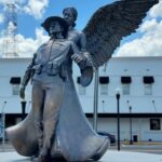 fallen law enforcement officers memorial with bronze angel