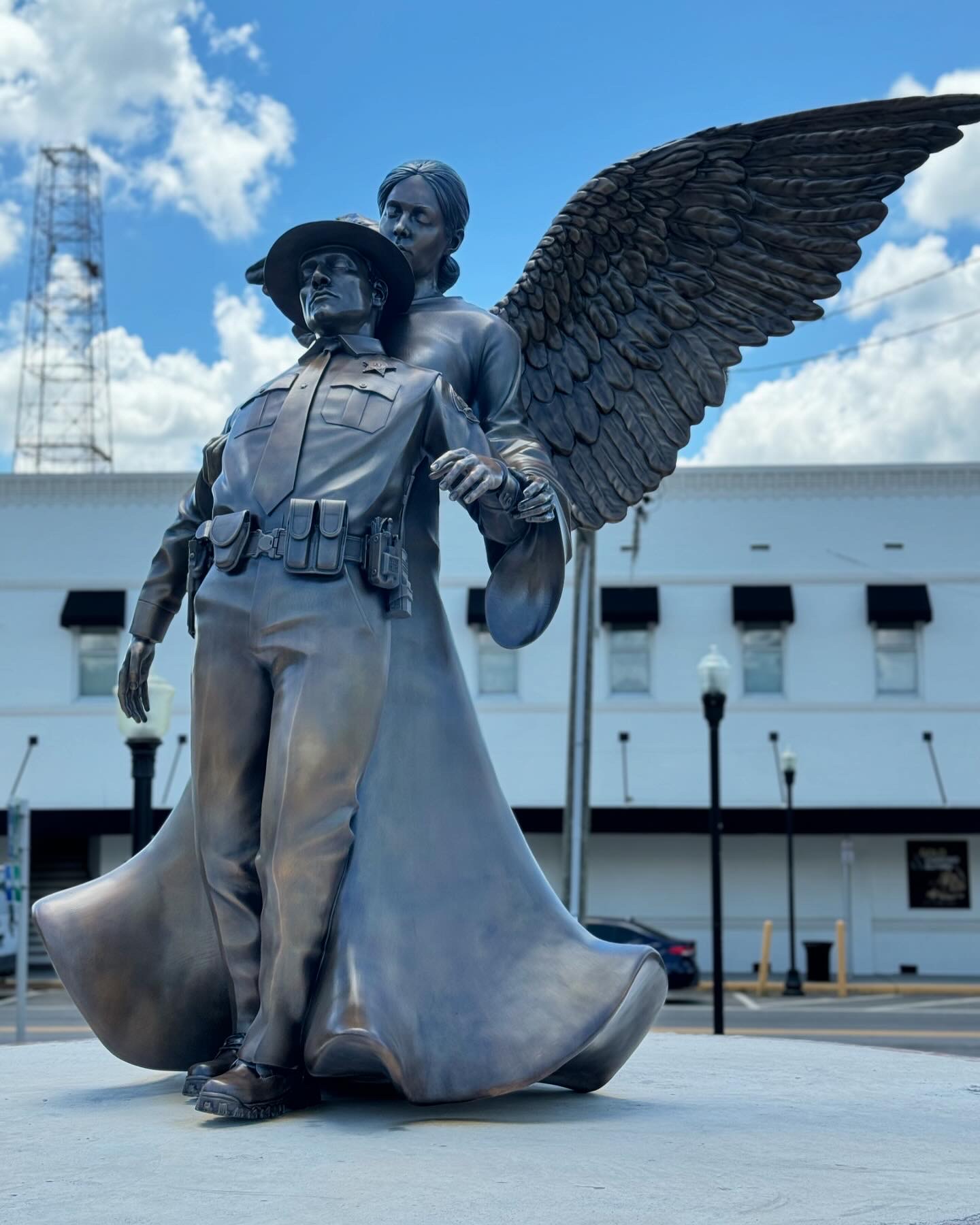 fallen law enforcement officers memorial with bronze angel