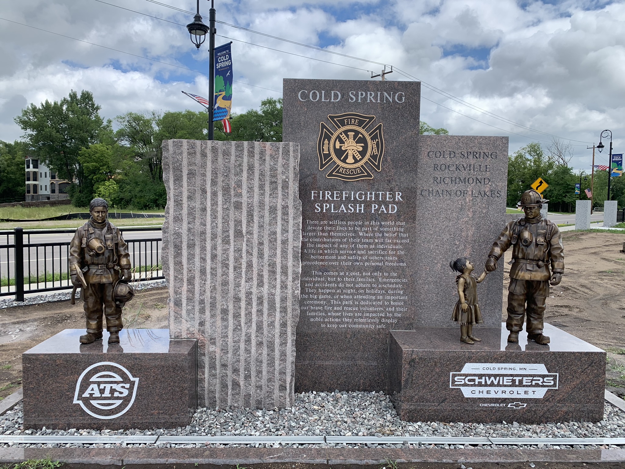 very large firefighter memorial