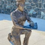 bronze honor guard statue kneeling