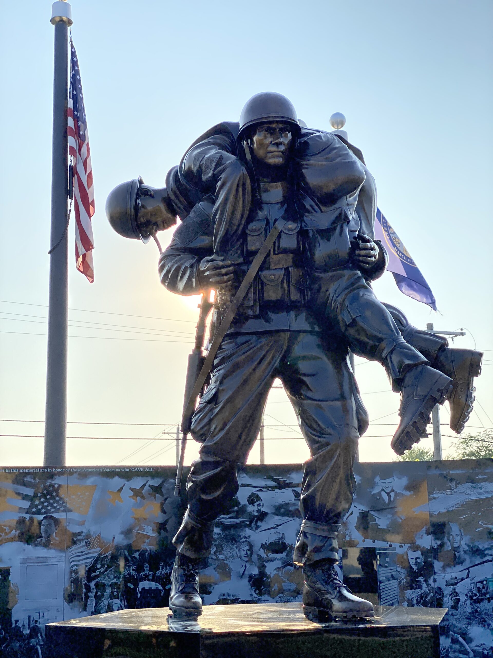 full view of the veterans memorial in Shickley NE