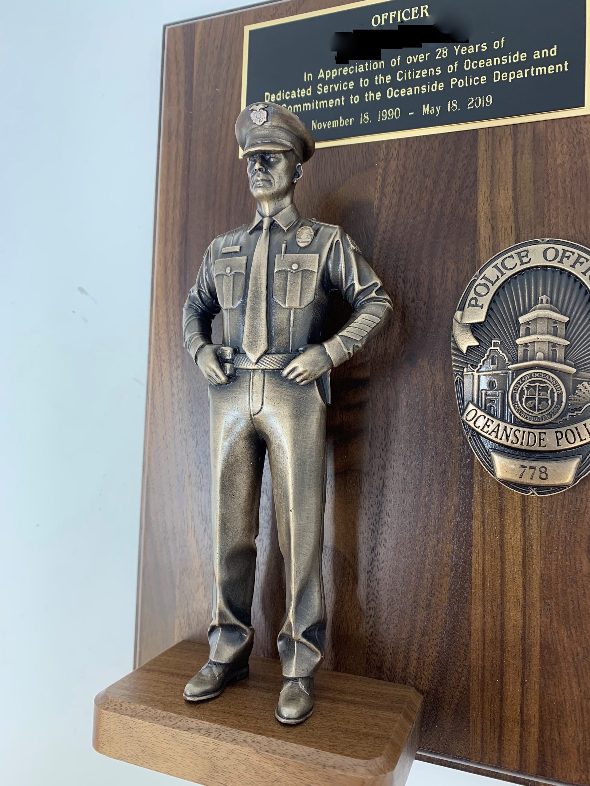 bronze police figurine