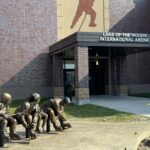 bronze statues at Lake of the Woods International Arena
