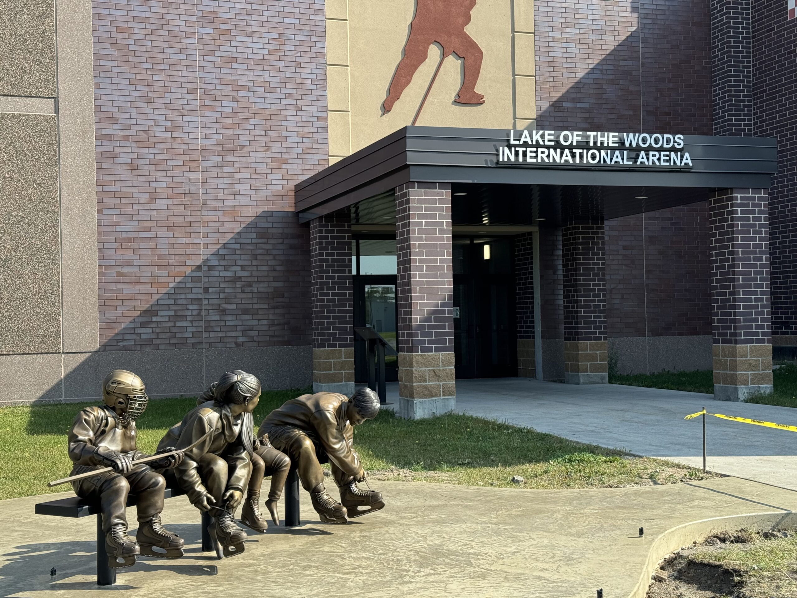bronze statues at Lake of the Woods International Arena