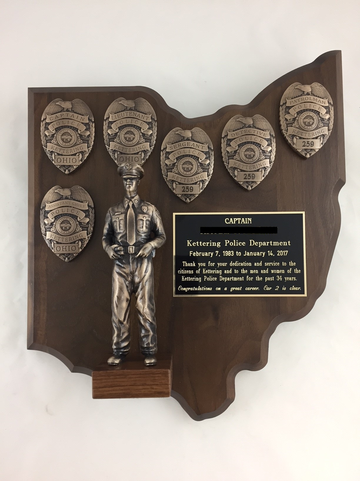 custom police plaque