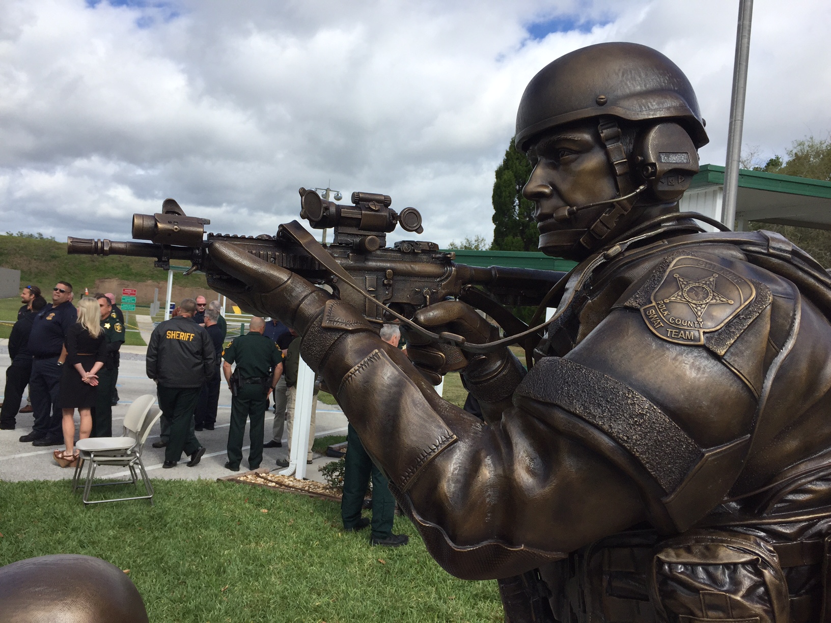 closeup of swat statue