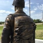 view of bronze paratrooper statue