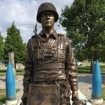 Bronze military memorial WWII Paratrooper statue