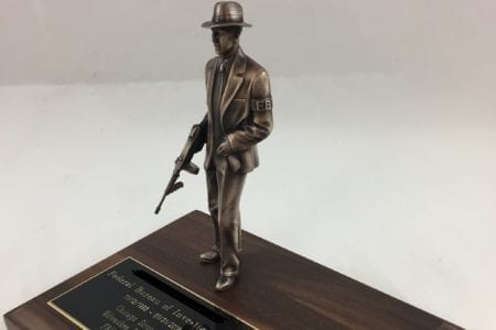 Bronze FBI G-Man 1930’s investigator, Federal Bureau of Investigation Award