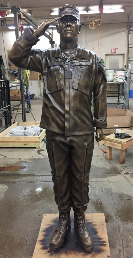 LifeSize Bronze Saluting Soldier Brodin Studio Inc.