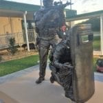 standing & kneeling swat statues