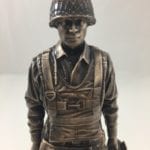 closeup of bronze paratrooper