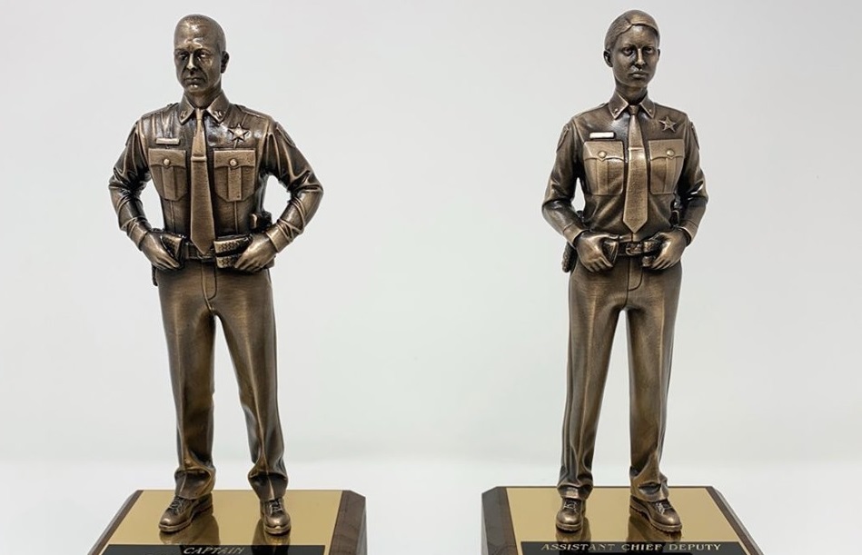 Bronze police figurines