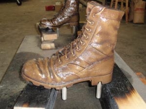 bronze military field cross Vietnam era boots