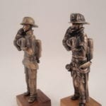 bronze firefighter sculptures