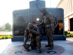 large bronze statues for a fire department