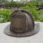 firefighter memorial of a helmet